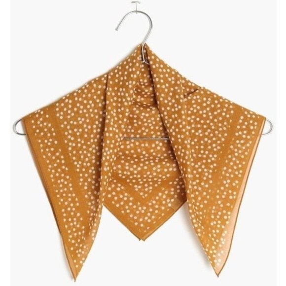 Madewell Accessories - Madewell Cotton Dot Bandana in Egyptian Gold Mustard Rust